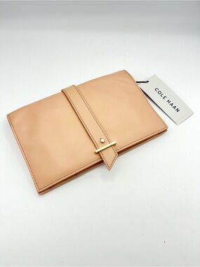 COLE HAAN clutch canyon rose with gold tone accents